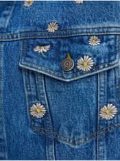 Desigual Modrá dámská květovaná džínová bunda Desigual Flowers L