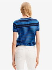 Desigual Modré dámské úpletové tričko Desigual Sun Blue XL