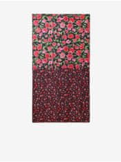 Desigual Černo-červený dámský květovaný šátek Desigual Half Floral Rectangle UNI