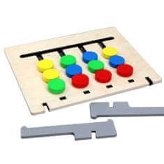 Netscroll Dřevěná skládačka pro rozvoj logického myšlení (36 úkolů), 18 karet, poznávání tvarů a barev, rozvoj motorických dovedností, CombinationGame