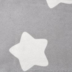 Vidaxl Dětská rozkládací pohovka 2místná světle šedá hvězdy měkký plyš