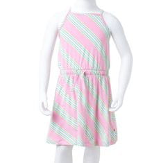 Vidaxl Dětské šaty se stahovací šňůrkou bez rukávů růžové 92