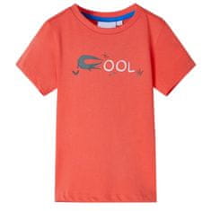 Vidaxl Dětské tričko s krátkým rukávem světle červené 104
