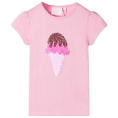 Greatstore Dětské tričko jasně růžové 116