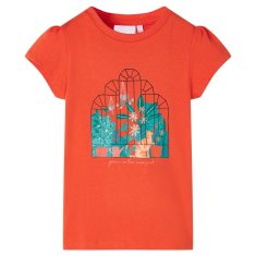 Vidaxl Dětské tričko tmavě oranžové 104