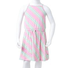 Vidaxl Dětské šaty se stahovací šňůrkou bez rukávů růžové 140