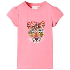 Greatstore Dětské tričko neonově růžové 128
