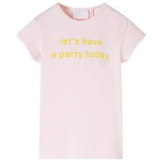 Vidaxl Dětské tričko světle růžové 104