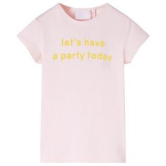 Vidaxl Dětské tričko světle růžové 140
