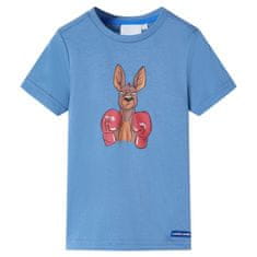 Greatstore Dětské tričko s krátkým rukávem středně modré 116