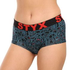 Styx 3PACK dámské kalhotky art s nohavičkou vícebarevné (3IN12672) - velikost S