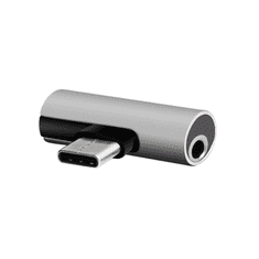 setty. adaptér USB-C - audio jack 3,5mm + USB-C AD-C-JC-7 sliver (GSM171652)