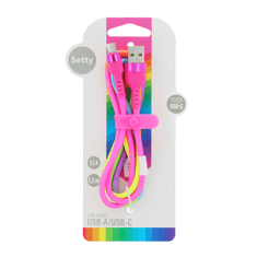 setty. kabel USB - USB-C 1,2m 2,1A KNA-C-1.22.113 rainbow - duhová (GSM171576)