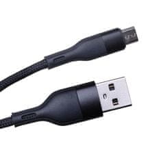 maXlife MXUC-07 kabel USB - microUSB 1,0 m 2,4A černý nylon (OEM0101186)
