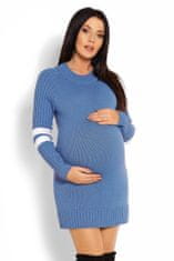 Be MaaMaa Těhotenský svetřík/tunika se stojáčkem - modrý