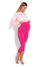 Be MaaMaa Těhotenské, kojící pyžamo 3/4 mráčky - růžové, vel. L/XL