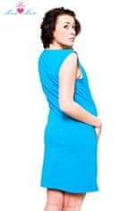 Be MaaMaa Těhotenská, kojící noční košile Iris - modrá, vel. L/XL