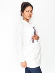 Be MaaMaa Těhotenské triko/mikina se stojáčkem Nova - bílé, vel. XL