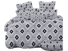 Bavlissimo 7-dílné povlečení kosočtverce šedá 140x200 na dvě postele