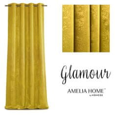 AmeliaHome Závěs Glamour Nyx žlutý, velikost 140x250
