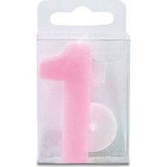 Staedtler Svíčka ve tvaru číslice 1 - mini, růžová - Stadter