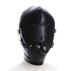 SpankMe Kožená maska s roubíkem se šněrováním vzadu