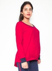 Be MaaMaa Těhotenské triko/mikina dlouhý rukáv Esti - červené, vel. XL