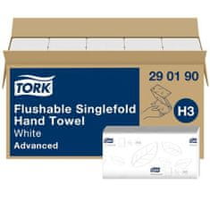 Tork Ručníky, papírové, skládané, H3 systém, TORK "Singlefold", bílé