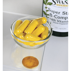 Swanson Super Stress B-komplex s vitamínem C, 100 kapslí