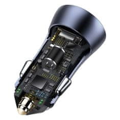 BASEUS 2x USB 40 W Quick Charge SCP FCP AFC nabíječka do auta + USB kabel - USB-C šedá TZCCJD-A0G Baseus