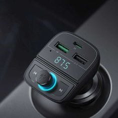 Ugreen FM transmitter Bluetooth 5.0 nabíječka do auta MP3 3x USB TF micro SD 48 A Ugreen