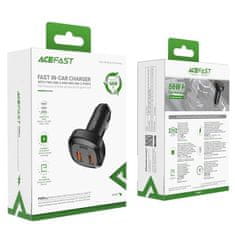 AceFast Nabíječka do auta 66W 2x USB/USB-C QC 4.0 AFC FCP SCP černá B9 Acefast