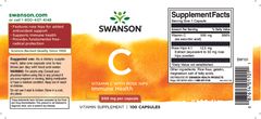 Swanson Vitamin C + Extrakt z Šípků, 500 mg, 100 kapslí