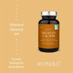 Nordbo Vegan D3, C and Zinek, 90 kapslí