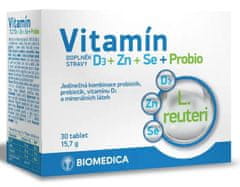 Kratom World Vitamín D3+Zn+Se+Probio 30 tablet