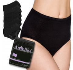 Mamitati Bavlněné kalhotky Angelika s vysokým pasem, 6ks v balení, černé, vel. 3XL