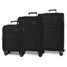 Joummabags MOVEM Atlanta Black, Sada luxusních textilních cestovních kufrů, 77cm/66cm/55cm, 5318421