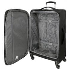 Joummabags Sada textilních cestovních kufrů ROLL ROAD ROYCE Black / Černá, 55-66-76cm, 5019421