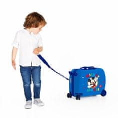Joummabags Dětský cestovní kufr na kolečkách / odrážedlo MICKEY MOUSE Blue, 2039821