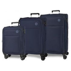 Joummabags MOVEM Atlanta Azul, Sada luxusních textilních cestovních kufrů, 77cm/66cm/55cm, 5318422