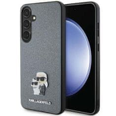 Karl Lagerfeld hard silikonový obal na Samsung Galaxy S24 5G Grey Saffiano Karl & Choupette Metal Pin
