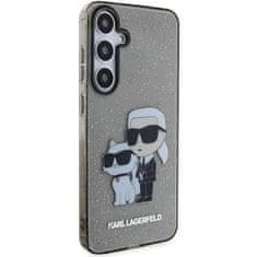Karl Lagerfeld silikonový obal na Samsung Galaxy S24 PLUS Black IML Glitter Karl & Choupette