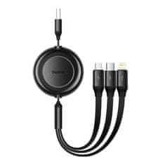BASEUS Bright Mirror 2, kabel USB 3 v 1 pro micro USB / USB-C / Lightning 3,5A 1,1 m (černý)