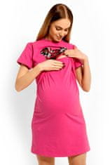 Be MaaMaa Těhotenská, kojící noční košile Minnie, XXL - růžová