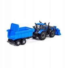 Polesie Wader Traktor-nakladač "Progress" s přívěsem-sklápěč Modrá