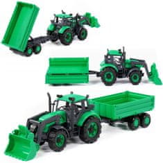 Polesie Wader Traktor-nakladač "Progress" s přívěsem-sklápěč Zelená