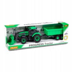 Polesie Wader Traktor-nakladač "Progress" s přívěsem-sklápěč Zelená