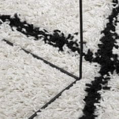 Vidaxl Koberec PAMPLONA s vysokým vlasem krémový a černý 240 x 340 cm