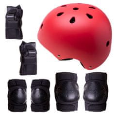 shumee Helma + chrániče na kolečkové brusle, skateboard, kolo - červená a černá, velikost M