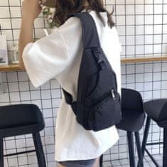 shumee Sportovní batoh na jedno rameno, bederní taška s USB - černá